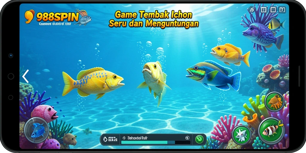 Screenshot menunjukkan petualangan menembak ikan di 988SPIN.