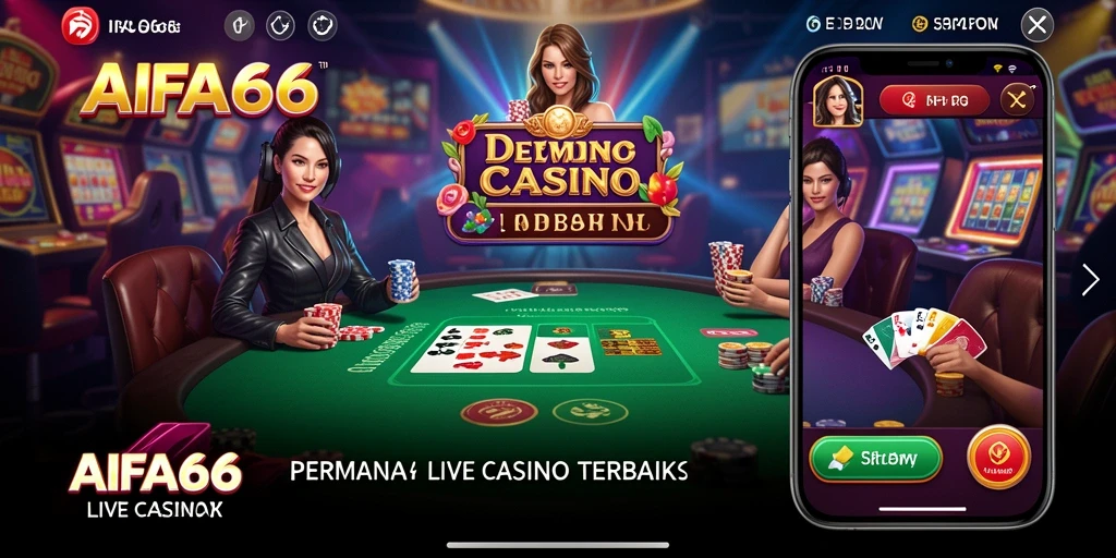 Screenshot AIFA66 menunjukkan dealer live dan suasana permainan yang mendebarkan.