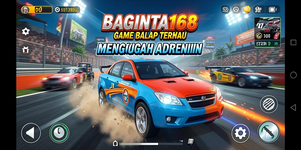 Screenshot utama dari gameplay balap yang seru di BAGINTA168.