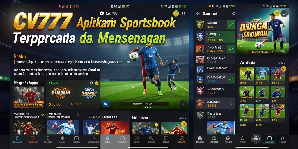 Screenshot utama CV777 menampilkan berbagai opsi taruhan olahraga.