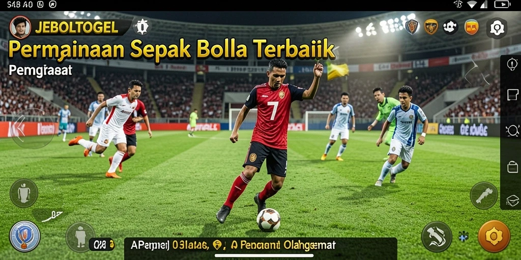 Tangkapan layar utama JEBOLTOGEL menunjukkan aksi intens dalam permainan sepak bola.