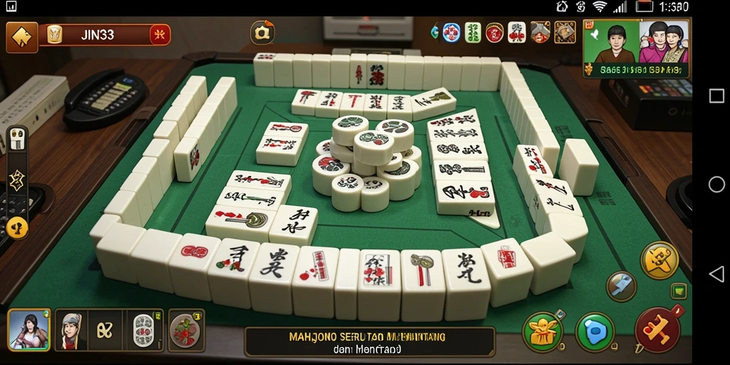 Tampilan gameplay JIN33 yang seru dan menantang di Mahjong.