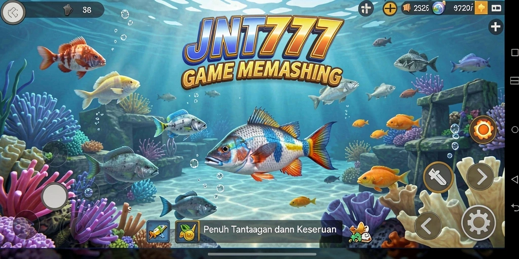 Tampilan gameplay menawan dari JNT777 dengan aksi memancing yang seru.