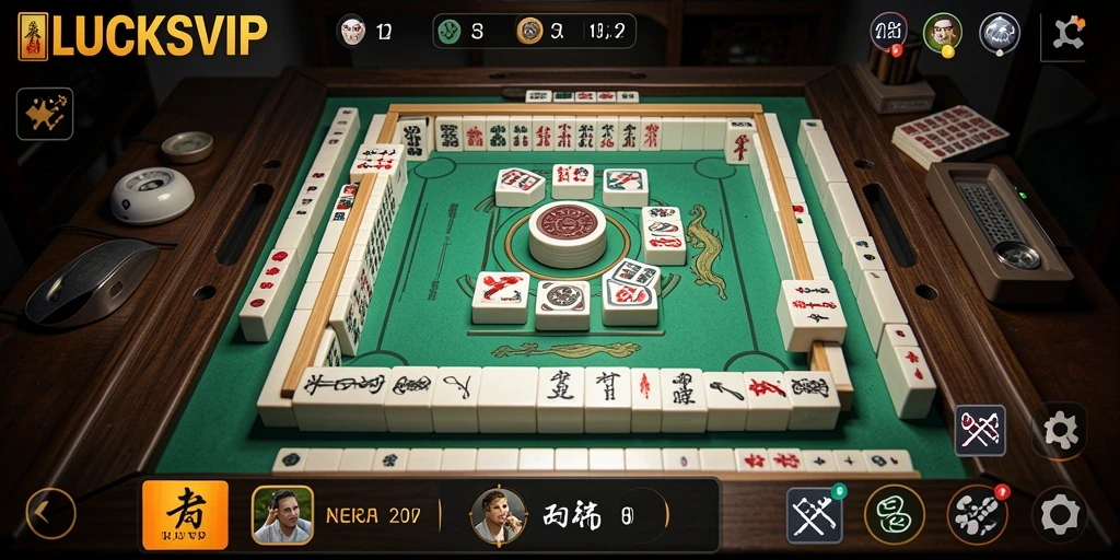 Screenshot gameplay LUCKSVIP yang menarik dengan ubin Mahjong.