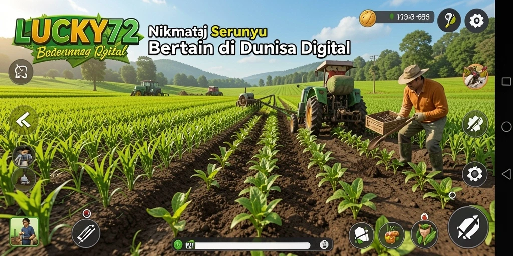 Tampilan gameplay Farming yang seru dan interaktif di LUCKY72.