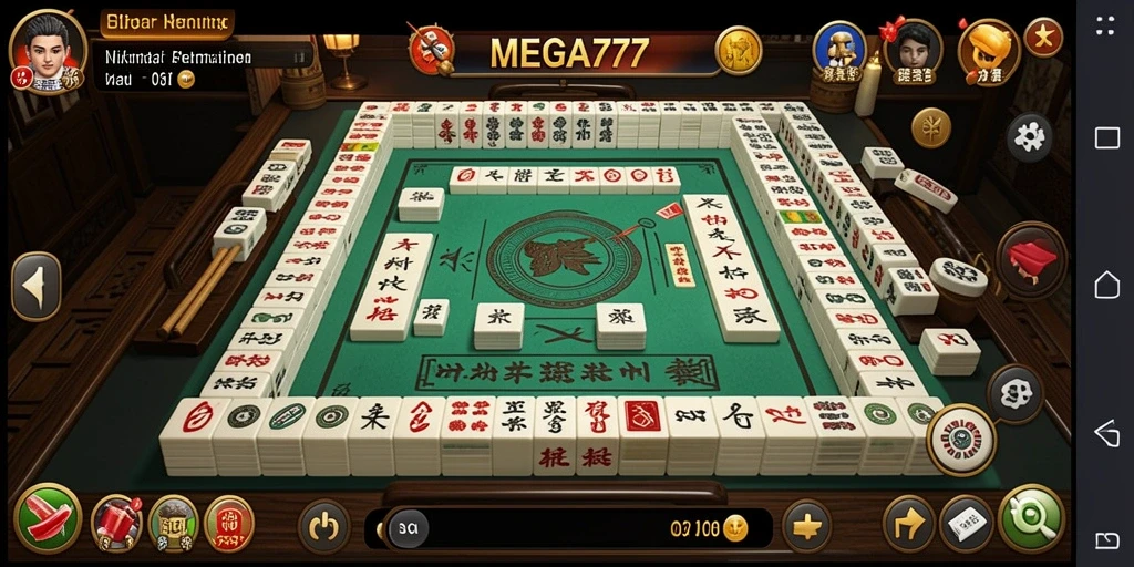 Screenshot gameplay MEGA777 yang menampilkan keseruan permainan Mahjong.