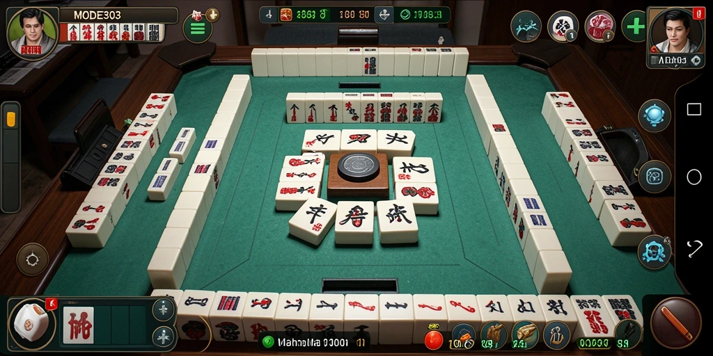 Screenshot gameplay MODE303 menunjukkan serunya permainan Mahjong.