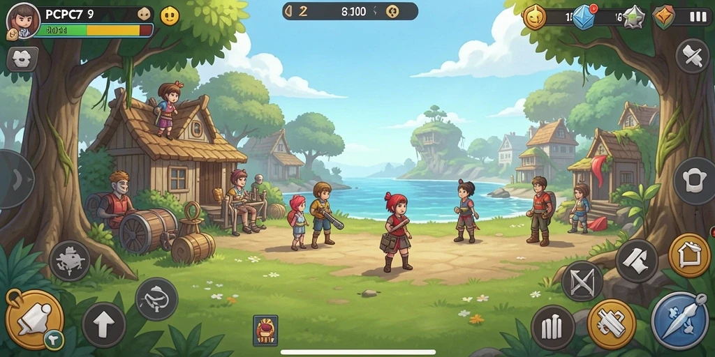 Tangkapan layar utama dari gameplay game Idle PCPC7.