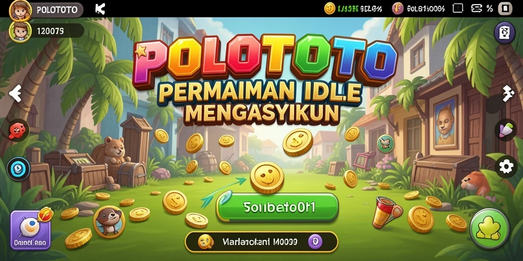 Screenshot menunjukkan karakter POLOTOTO dalam aksi gameplay Idle yang menghibur.