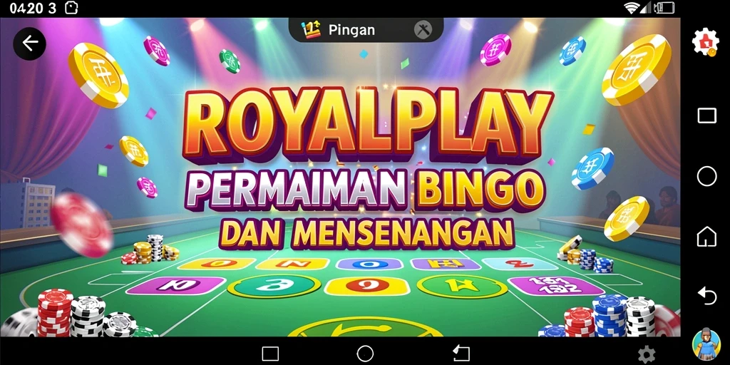 Tampilan utama ROYALPLAY dengan gameplay Bingo yang seru.