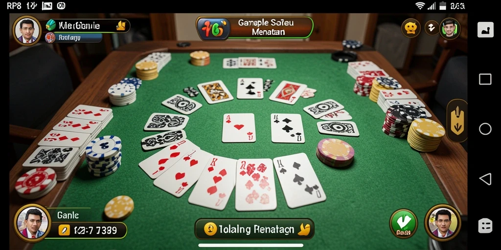Screenshot gameplay Gaple yang menarik dan seru di RP8.