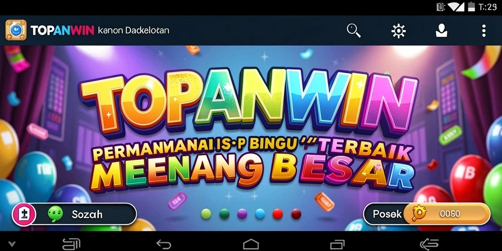 Screenshot menampilkan gameplay Bingo yang mengasyikkan di TOPANWIN.