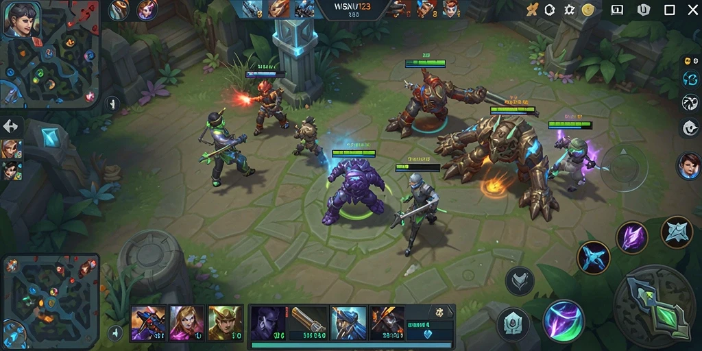 Gameplay seru dalam pertarungan tim di WISNU123.